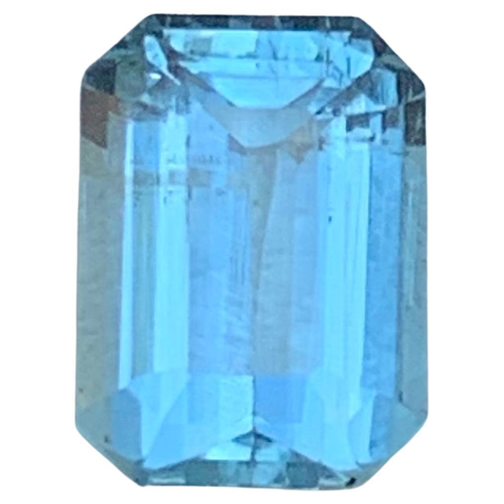 Natürlicher hellblauer Aquamarin Smaragdschliff 2.07 Karat Lose Edelstein für Ring