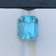 Aguamarina natural azul claro talla esmeralda 5,41 quilates Gema suelta para anillo
