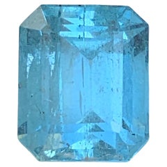 Aguamarina natural azul claro talla esmeralda 5,41 quilates Gema suelta para anillo