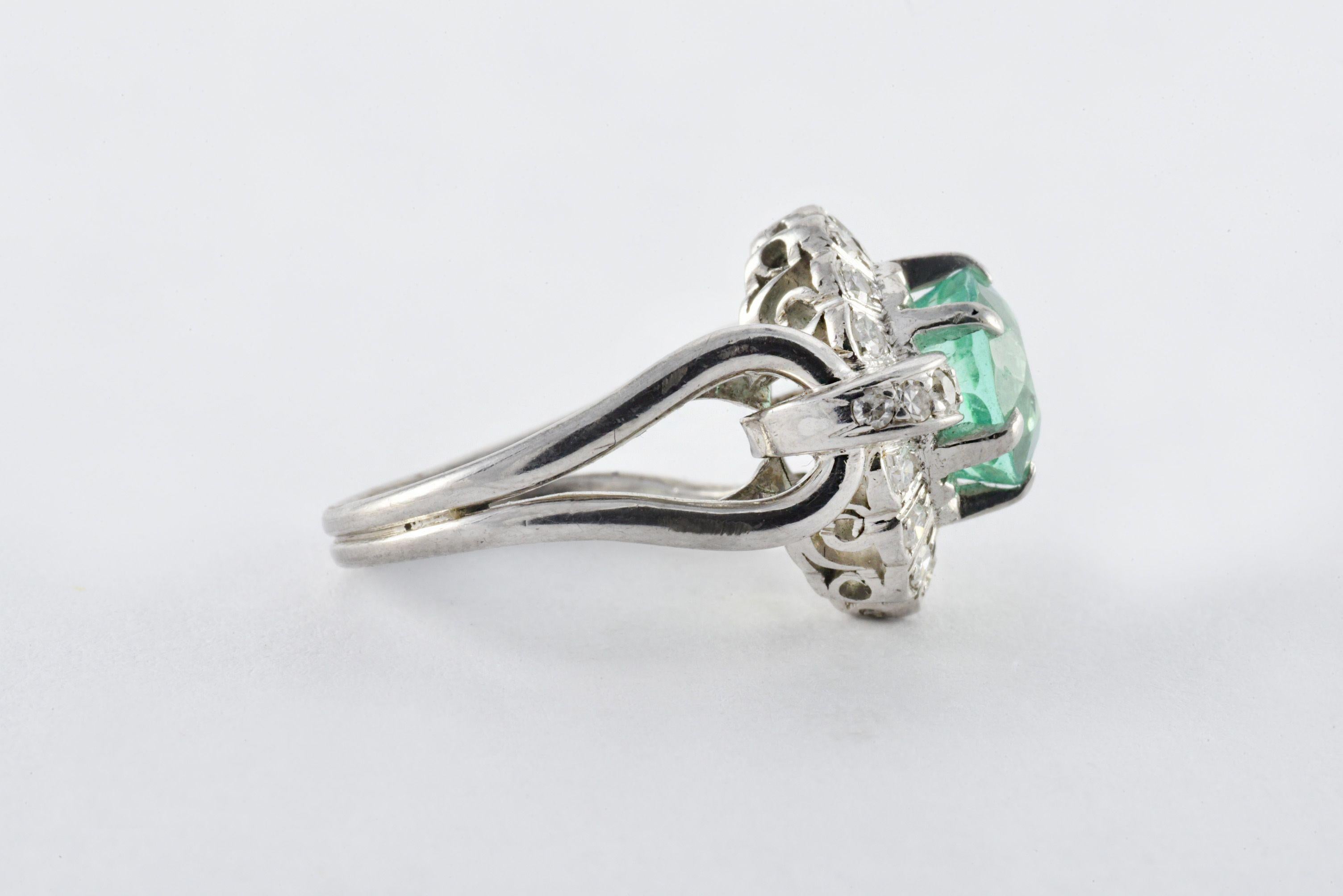 light green emerald ring