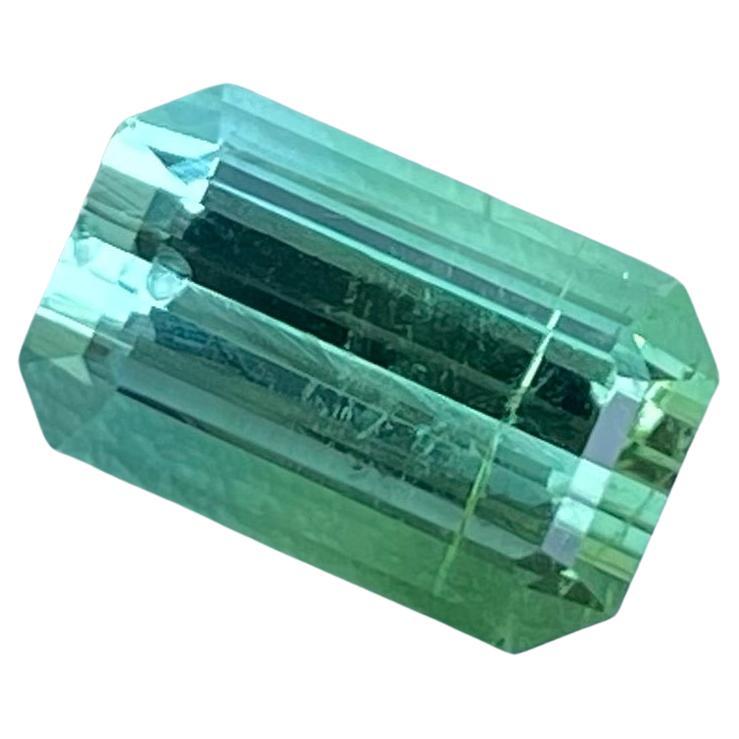 Gema suelta de turmalina verde claro natural 3,0 quilates Anillo de turmalina facetada en venta