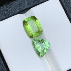 Natural Light Green Peridot 5.55 Carat Cushion & Trillion Cut Loose Gemstones