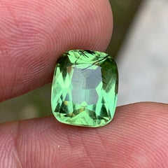 Natural Light Green Peridot Cushion Cut 5.36 Carat Loose Gemstone for Ring