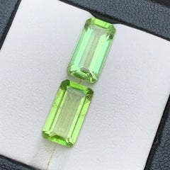 Natural Light Green Peridot Emerald Cut 7.89 Carat Loose Gemstones for Jewelry
