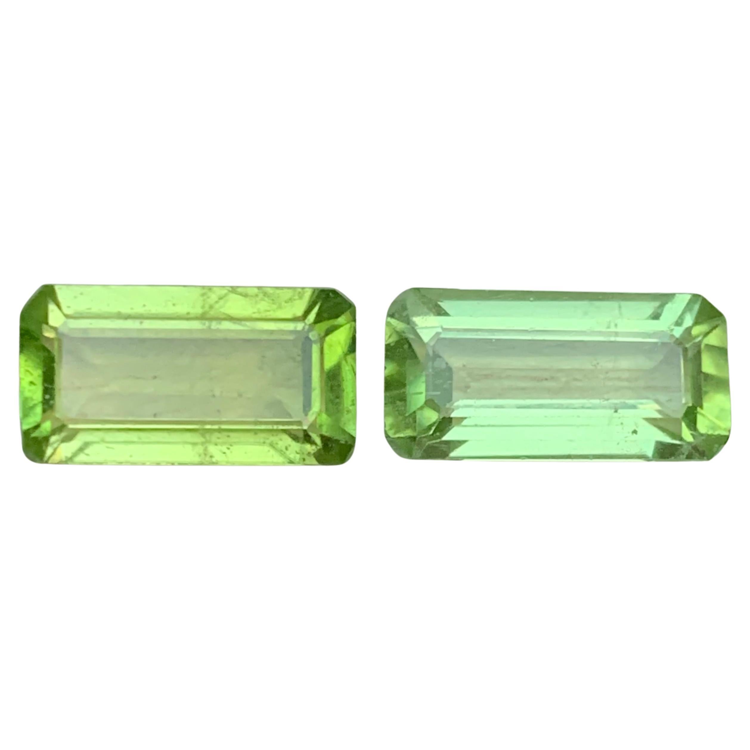 Natural Light Green Peridot Emerald Cut 7.89 Carat Loose Gemstones for Jewelry