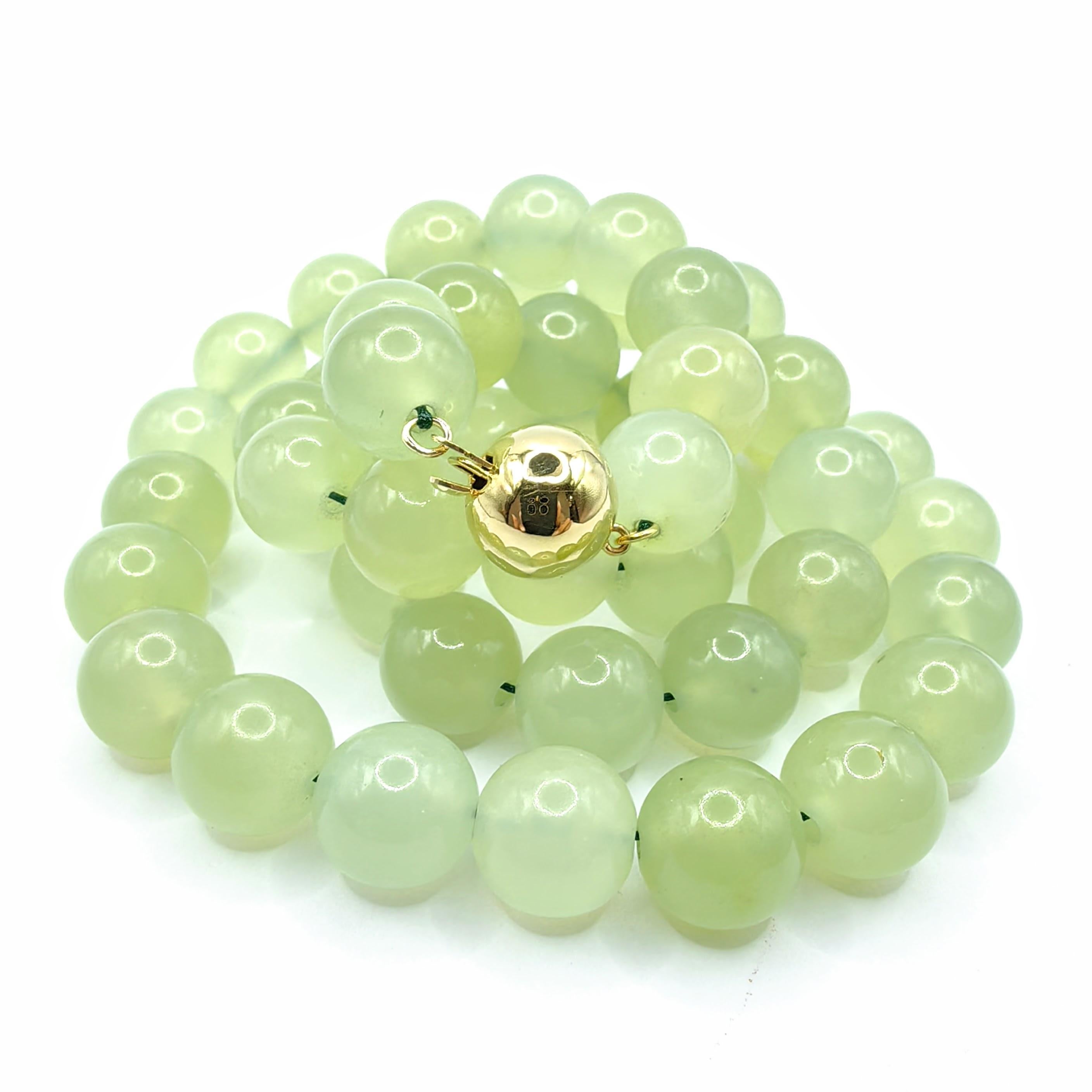 Contemporary Natural Light Green Serpentine Jade 10mm Bead 20