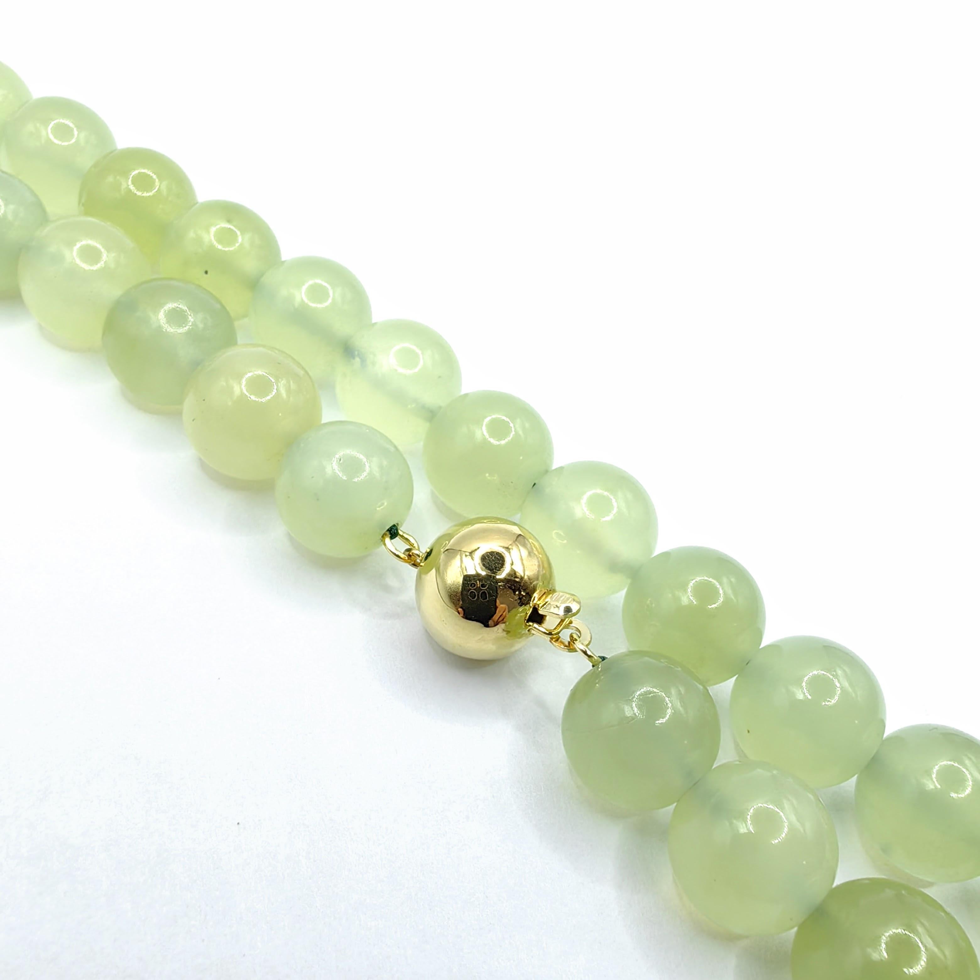 Natural Light Green Serpentine Jade 10mm Bead 20