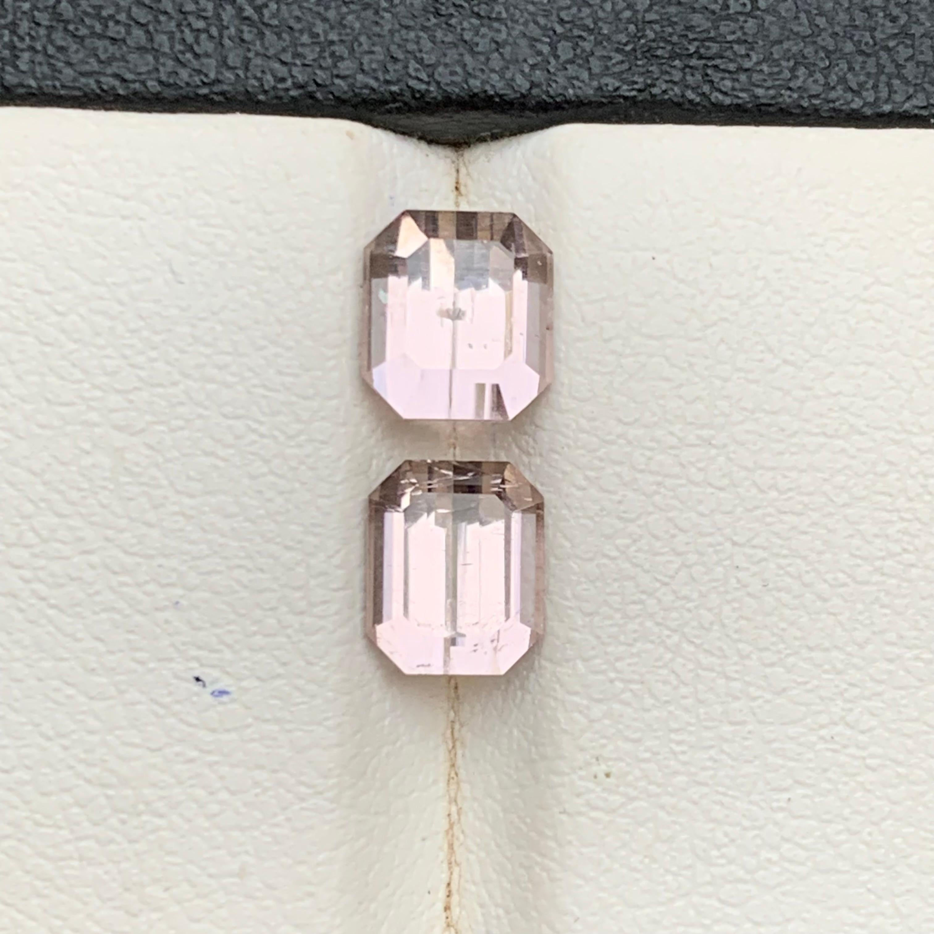 Hellrosa Natürlicher Turmalin Lose Edelstein 3,50 Karat Smaragdschliff für Schmuck im Angebot 5