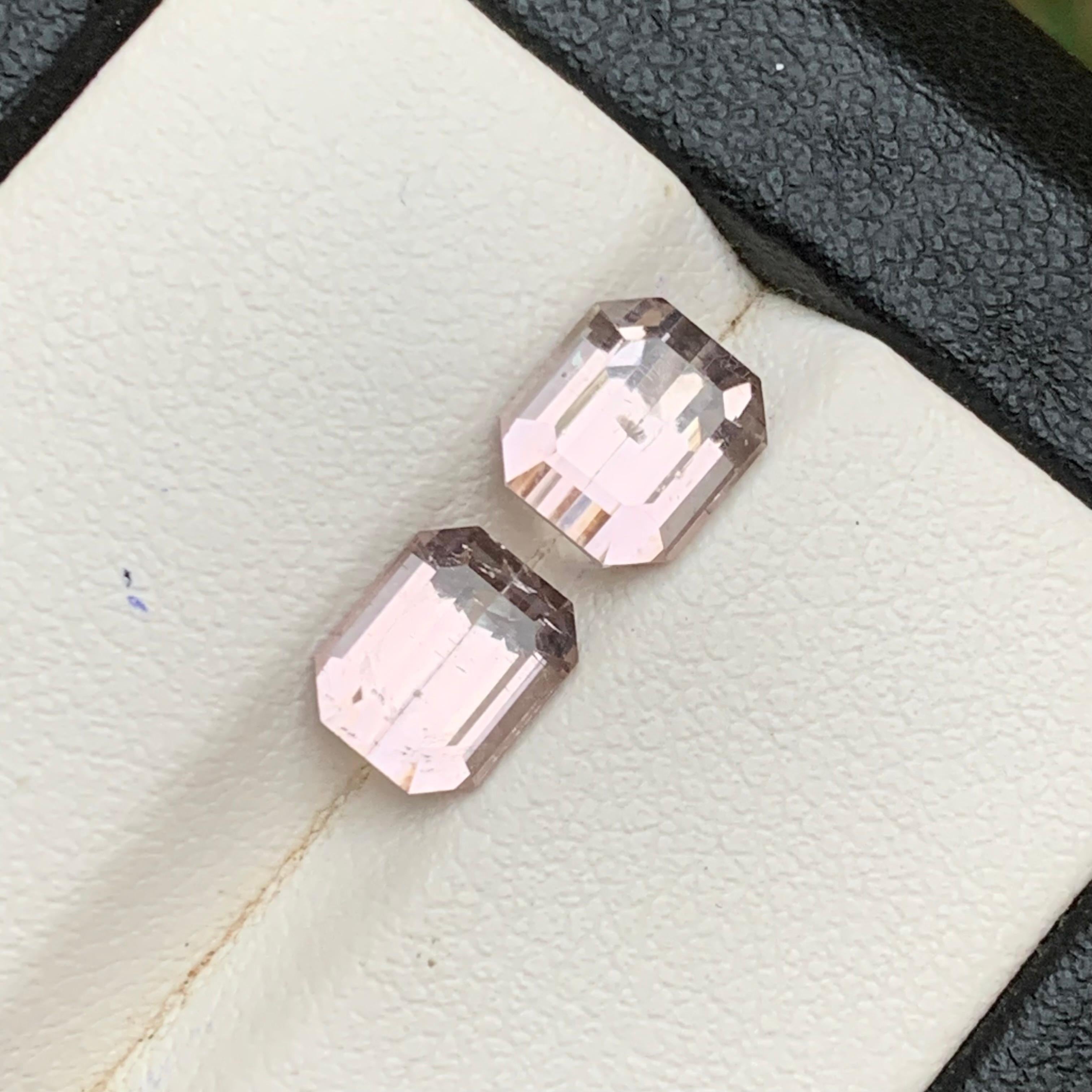 Hellrosa Natürlicher Turmalin Lose Edelstein 3,50 Karat Smaragdschliff für Schmuck im Angebot 6