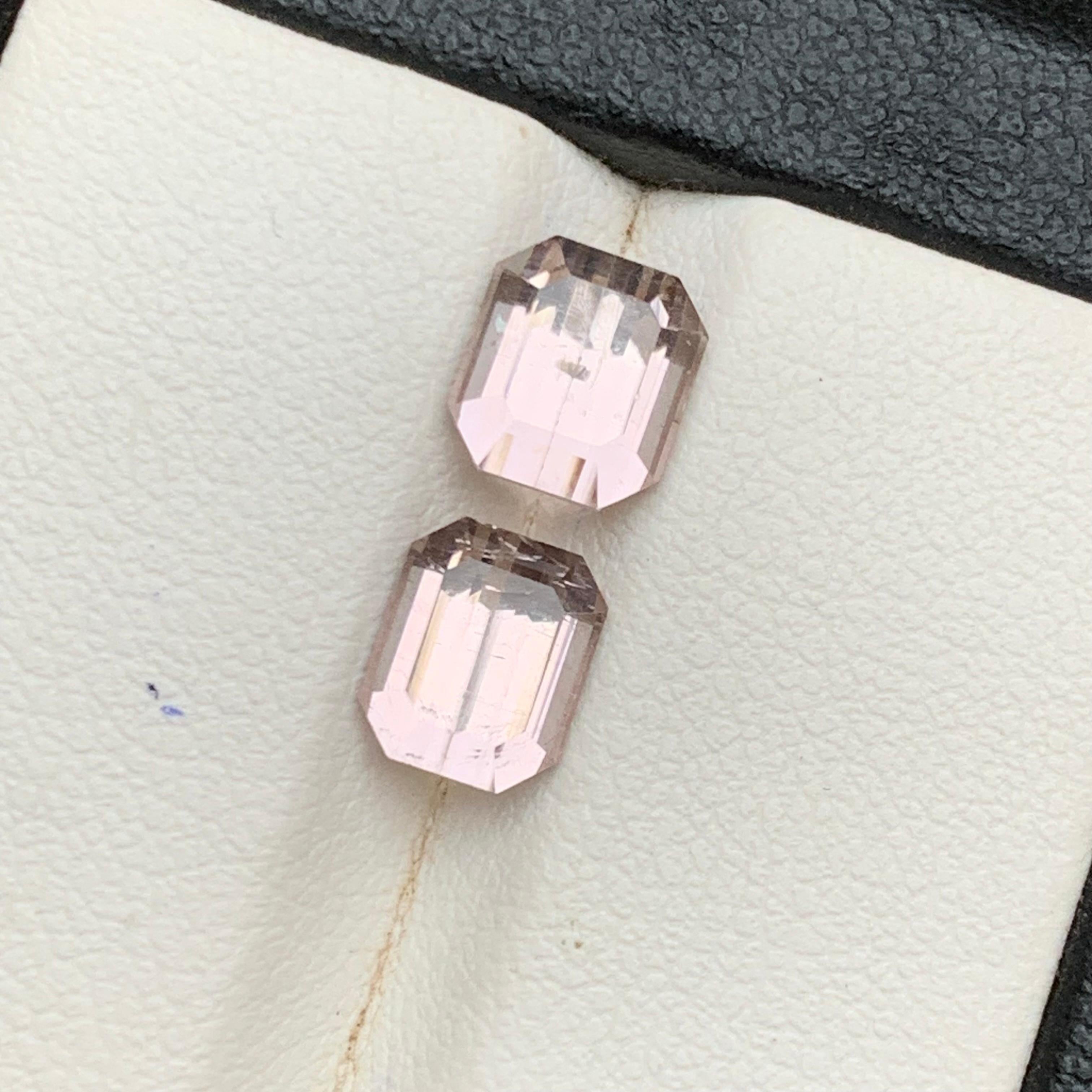 Hellrosa Natürlicher Turmalin Lose Edelstein 3,50 Karat Smaragdschliff für Schmuck im Angebot 2