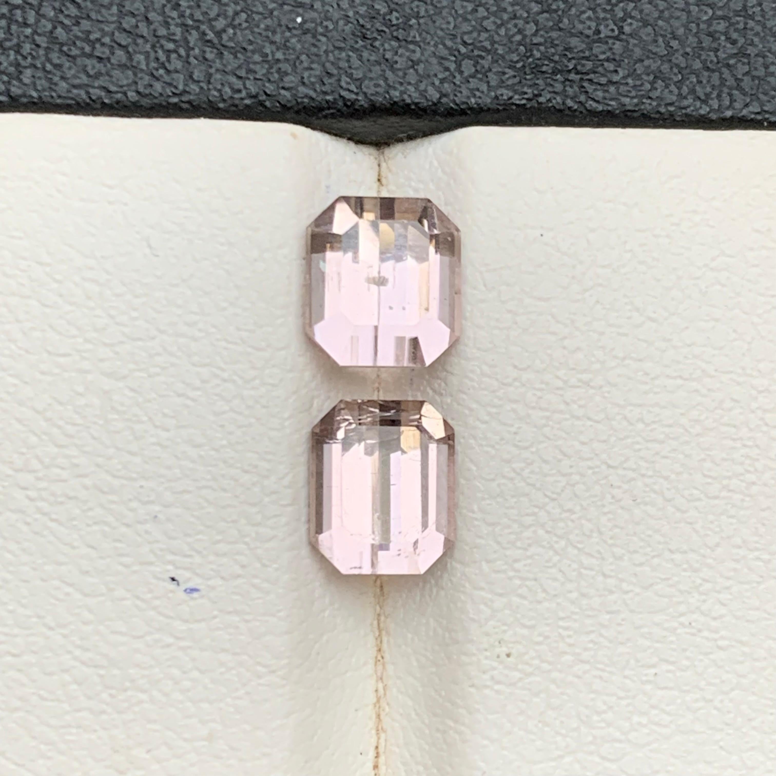 Hellrosa Natürlicher Turmalin Lose Edelstein 3,50 Karat Smaragdschliff für Schmuck im Angebot 3