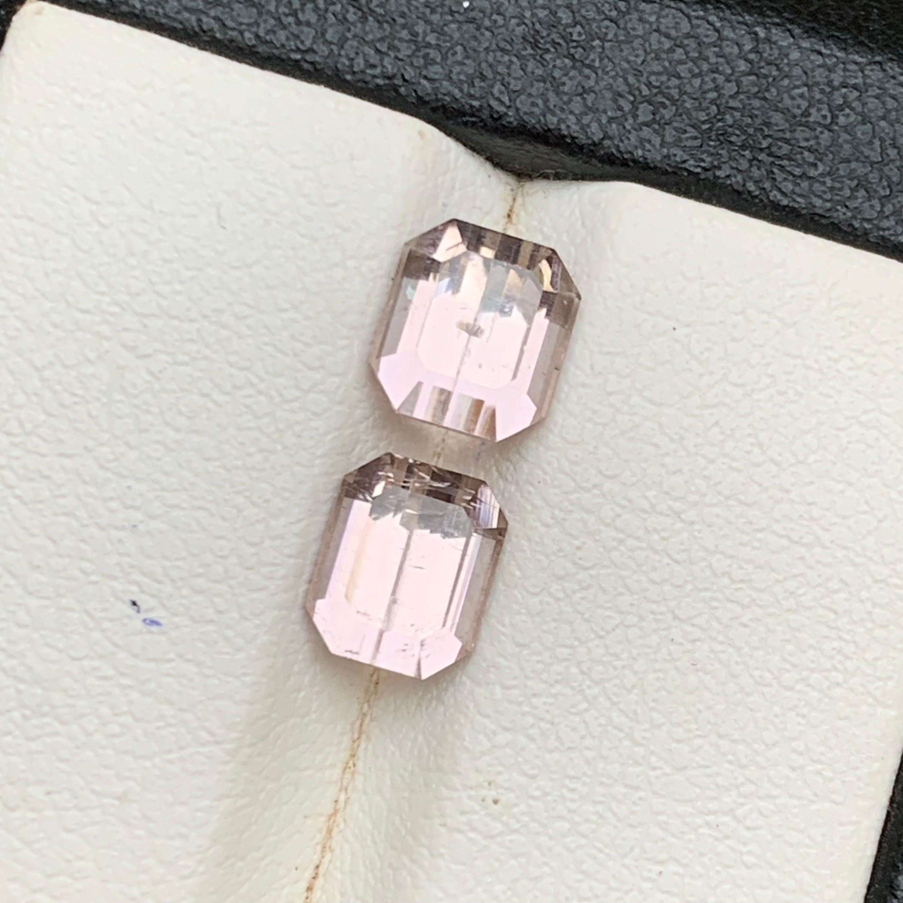 Hellrosa Natürlicher Turmalin Lose Edelstein 3,50 Karat Smaragdschliff für Schmuck im Angebot 4