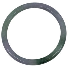 Púrpura claro natural Violeta verde Jadeíta Pulsera de brazalete de jade verde moteado 24 g