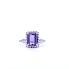 Natural Lilac Sapphire Halo Ring, 'Ref #17514'