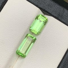 Natural Lime Green Peridot Emerald Cut 4.61 Carat Loose Gemstones for Jewelry
