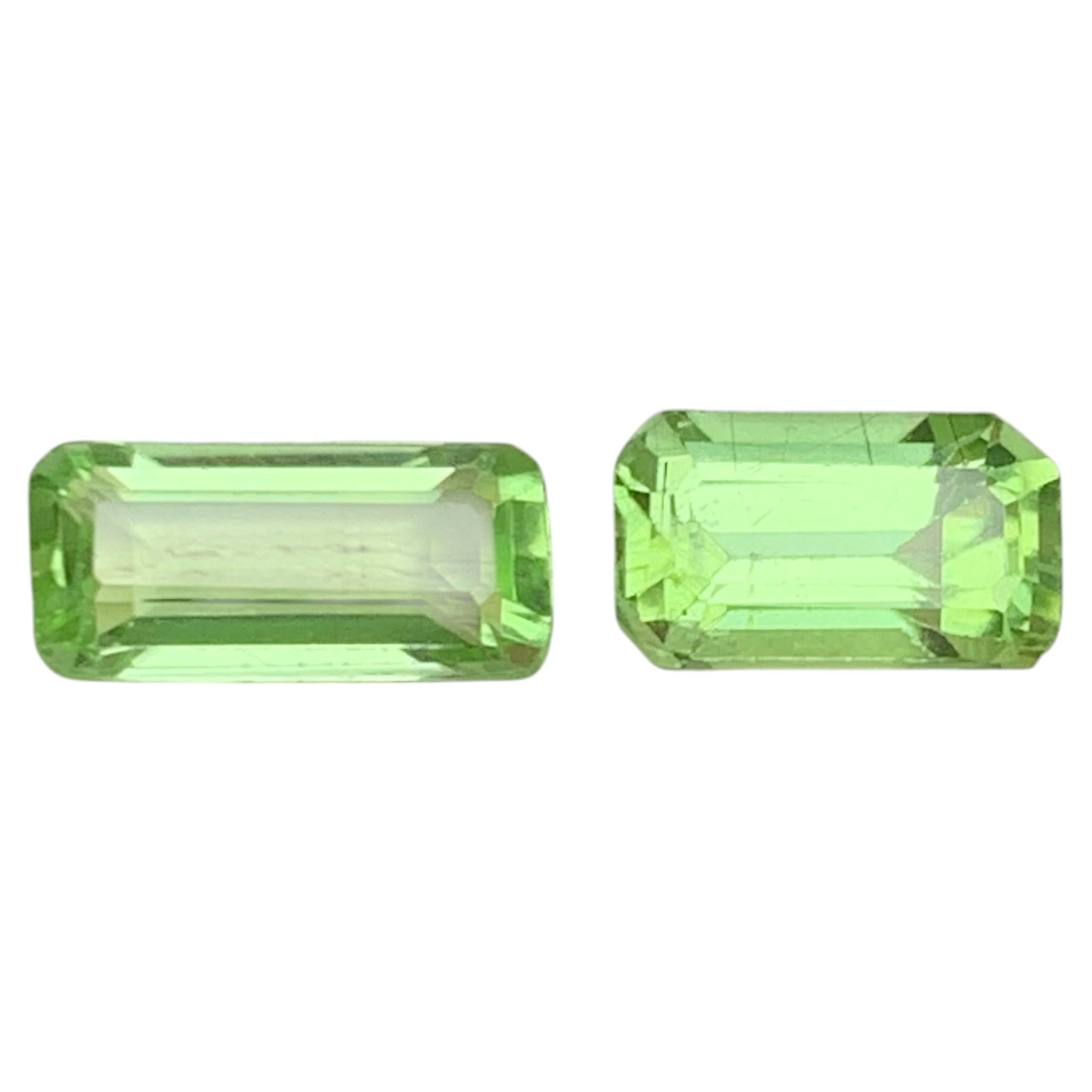 Natural Lime Green Peridot Emerald Cut 4.61 Carat Loose Gemstones for Jewelry For Sale