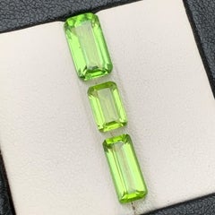 Natural Lime Green Peridot Emerald Cut 5.21Ct Loose Gemstones Parcel for Jewelry