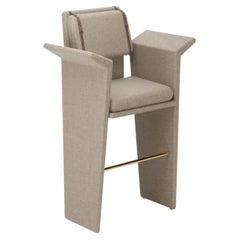 Natural Linen Modern Panama Bar Chair