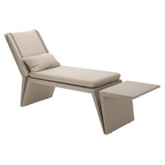 Chaise longue Panama moderne en lin naturel