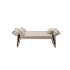 Customizable Natural Linen Panama Daybed II with Wood Frame