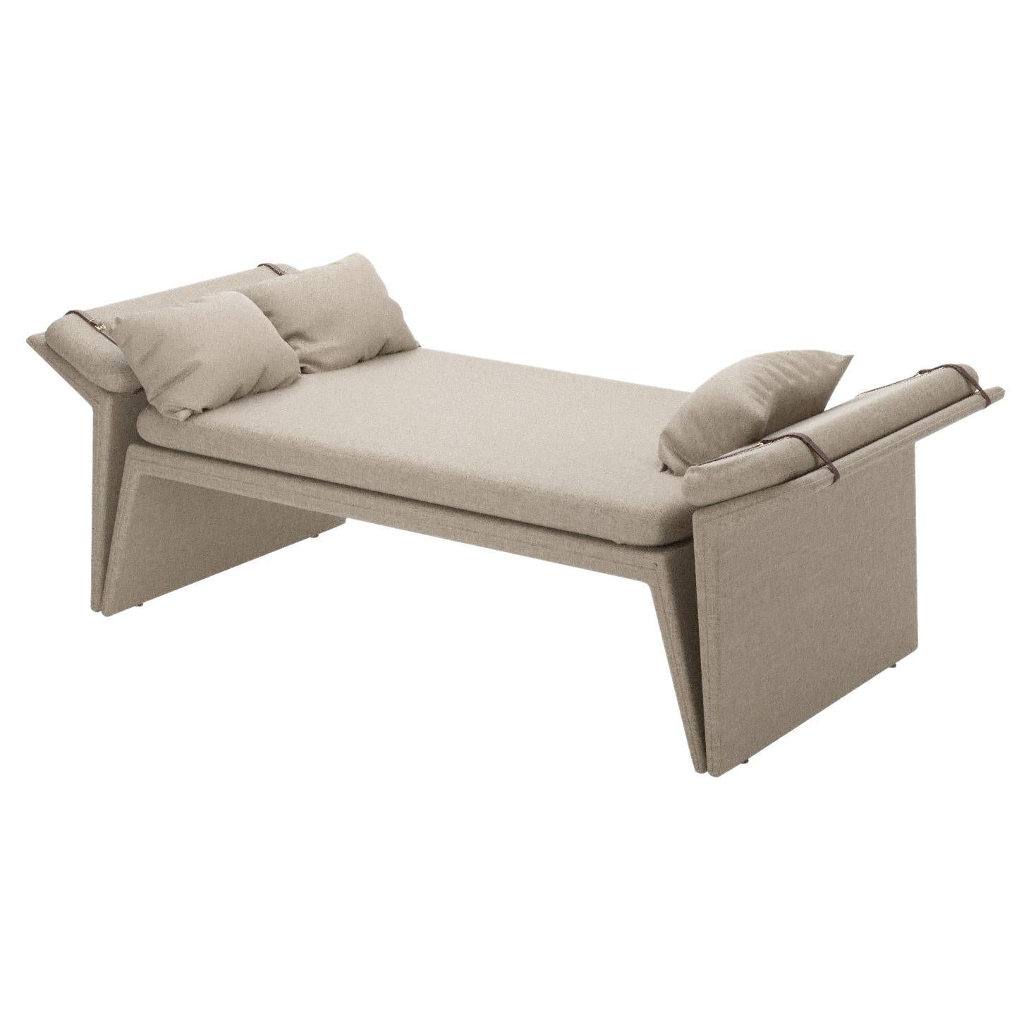 Natural Linen Modern Panama Daybed II For Sale