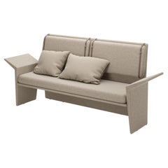 Modernes zweisitziges Panama-Sofa aus natürlichem Leinen