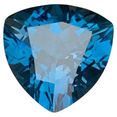 Topacio azul de Londres natural, 10,34 quilates, talla «trillion», piedra suelta para joyería