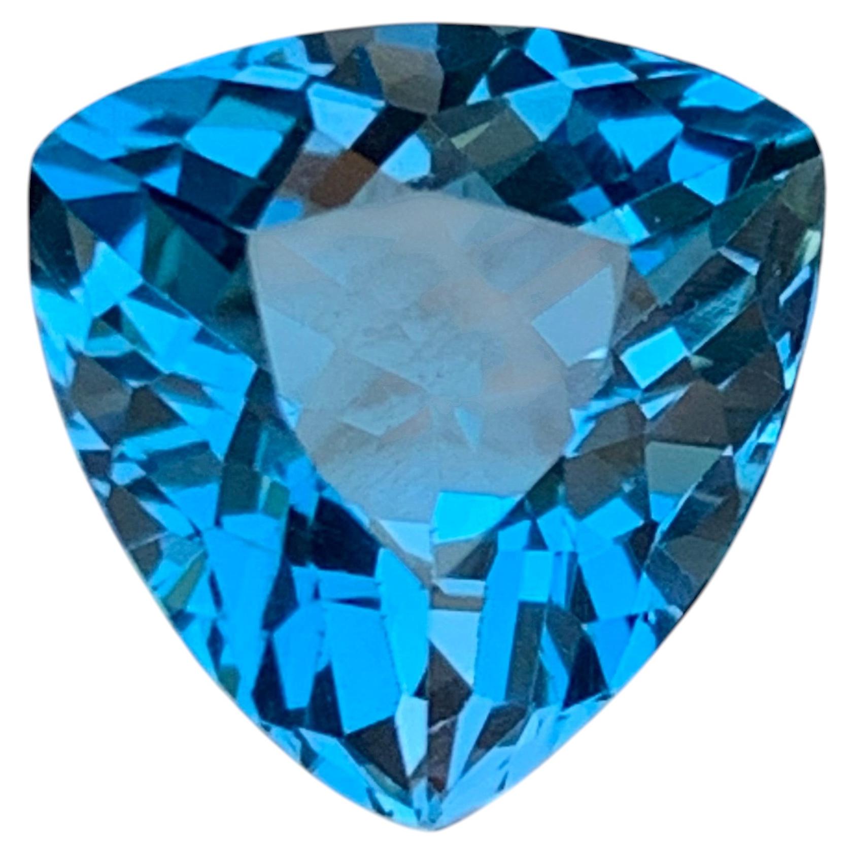 Topacio azul Londres natural 8,38 quilates talla trillón Gema suelta para anillo en venta