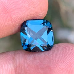 Natural London Blue Topaz 8.55 Carat Cushion Cut Loose Gemstone for Ring
