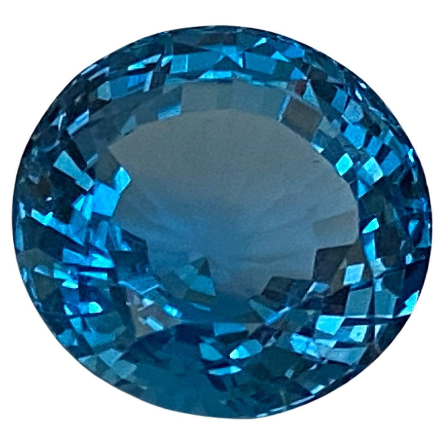 Pierre précieuse naturelle de Londres, topaze bleue 23,05 carats, ronde, taille mixte en vente