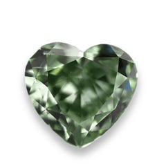 Natural Loose 0.37ct Fancy Grayish Yellowish Green Heart Diamond VVS2