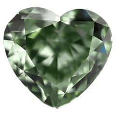 Natural Loose 0.37ct Fancy Grayish Yellowish Green Heart Diamond VVS2