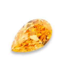 Natural Loose 0.38ct Pear Fancy Vivid Yellow-Orange VS1 Diamond GIA Certified