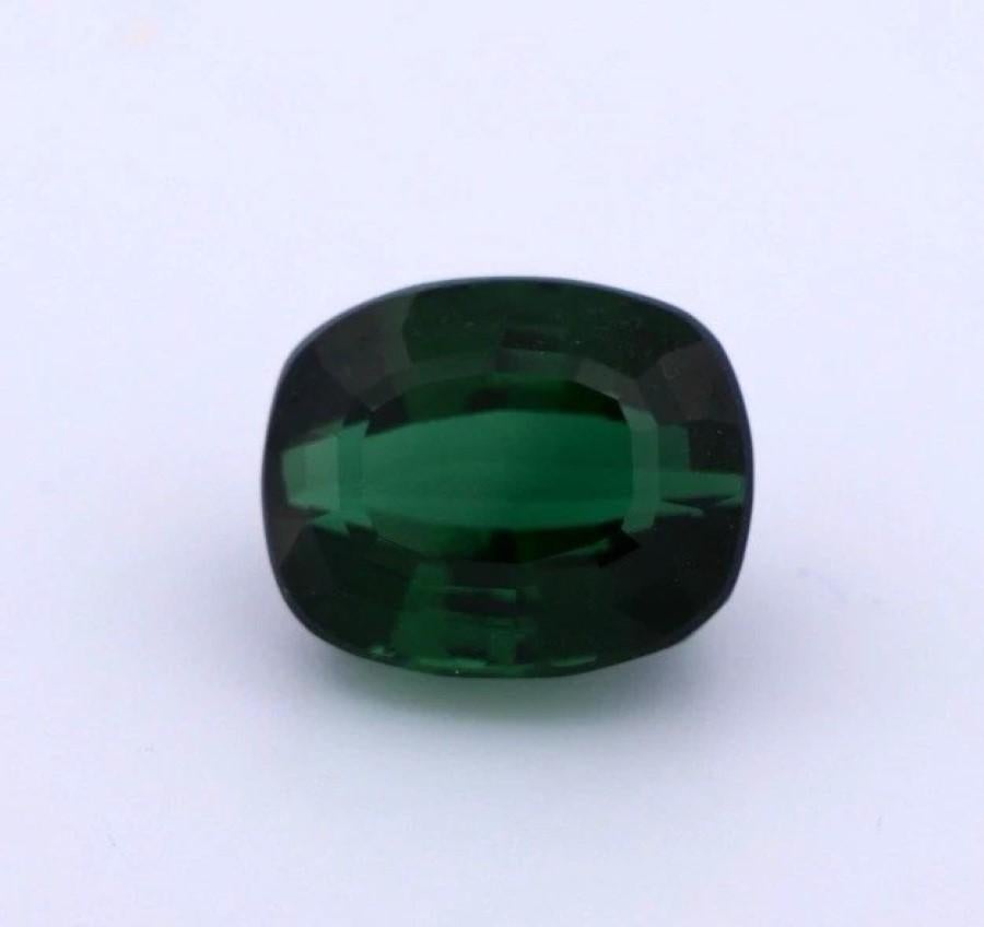Natural Loose 11.66 Carats Eye Clean Green Tourmaline Elongated Cushion en venta 5