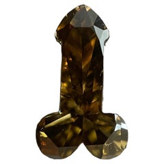 Diamante natural suelto VS2 talla pene de 1,40 quilates marrón fantasía