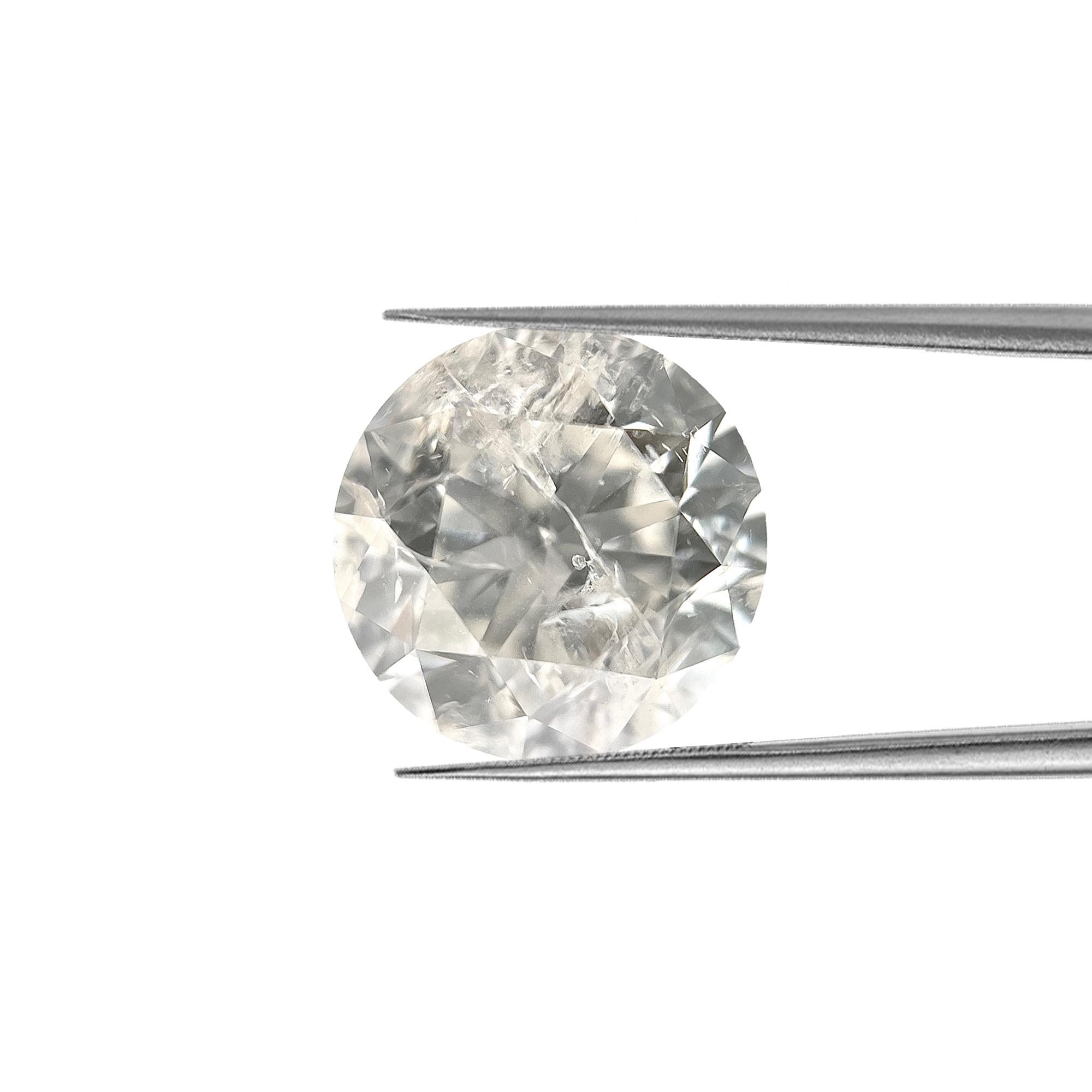 natürlicher loser 1,45 Karat H I1 runder Brilliance Diamant (Rundschliff) im Angebot