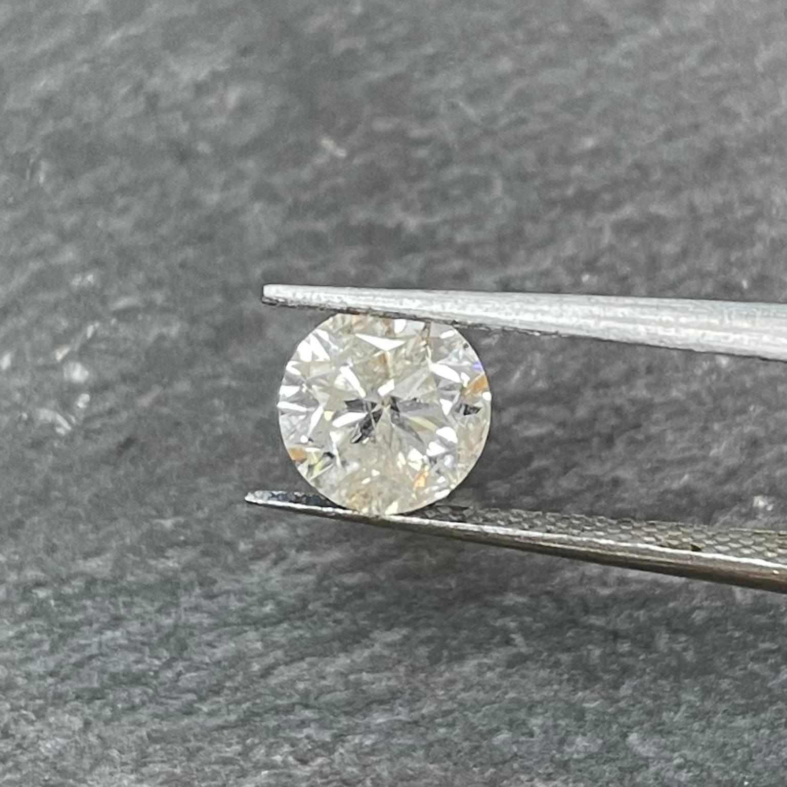 Round Cut Natural loose 1.45 Carat H I1 Round Brilliance Diamond For Sale