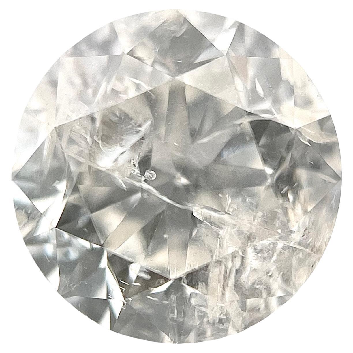 Natural loose 1.45 Carat H I1 Round Brilliance Diamond For Sale