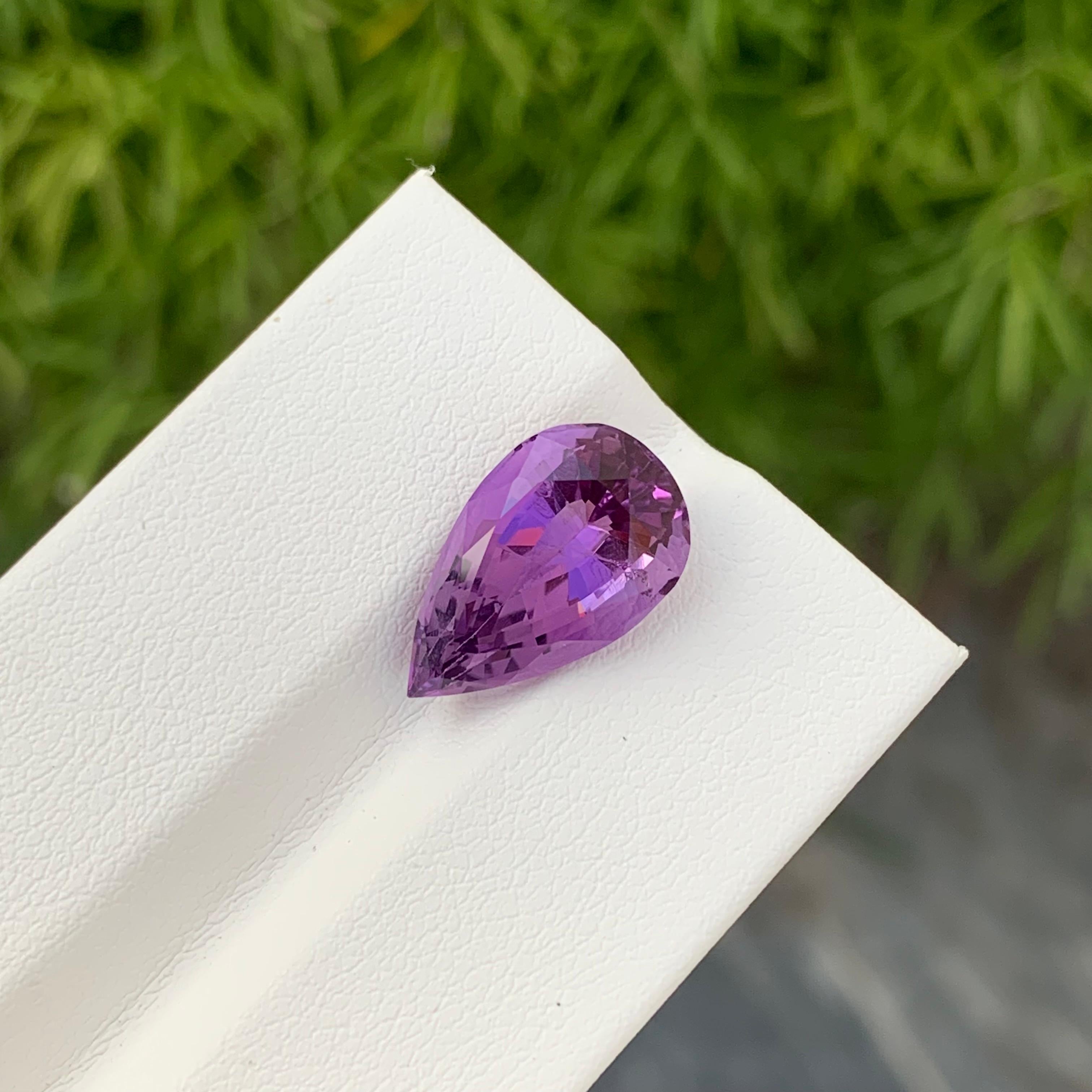 Naturelle 5.00 Carat Amethyst Pear Shape Gem From Brazil Mine Neuf - En vente à Peshawar, PK