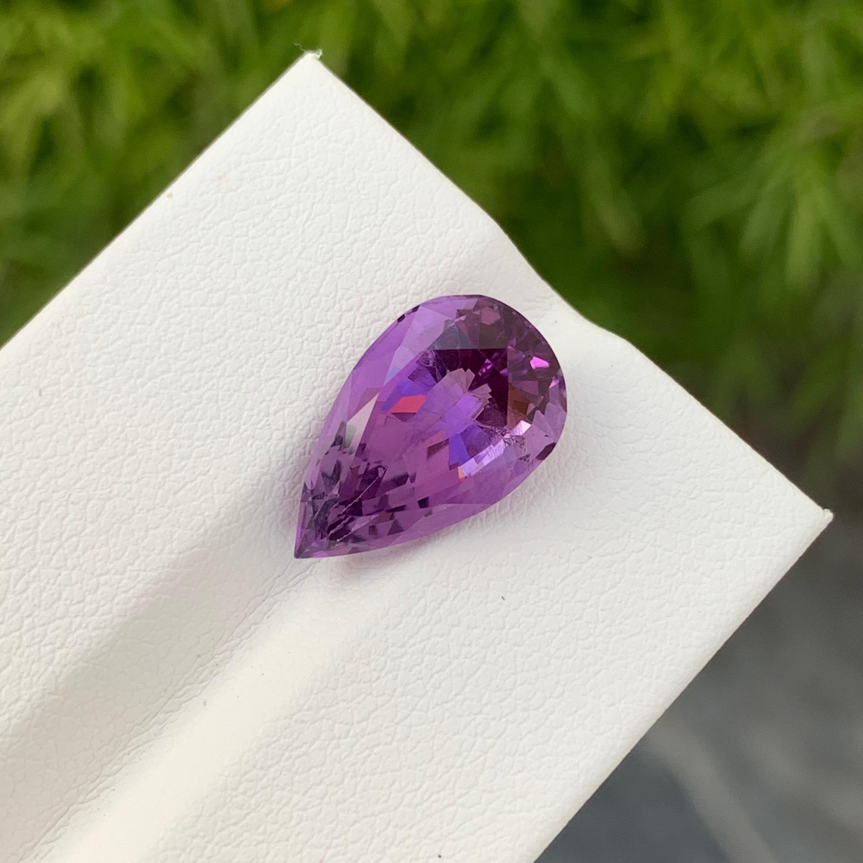 Naturelle 5.00 Carat Amethyst Pear Shape Gem From Brazil Mine Unisexe en vente