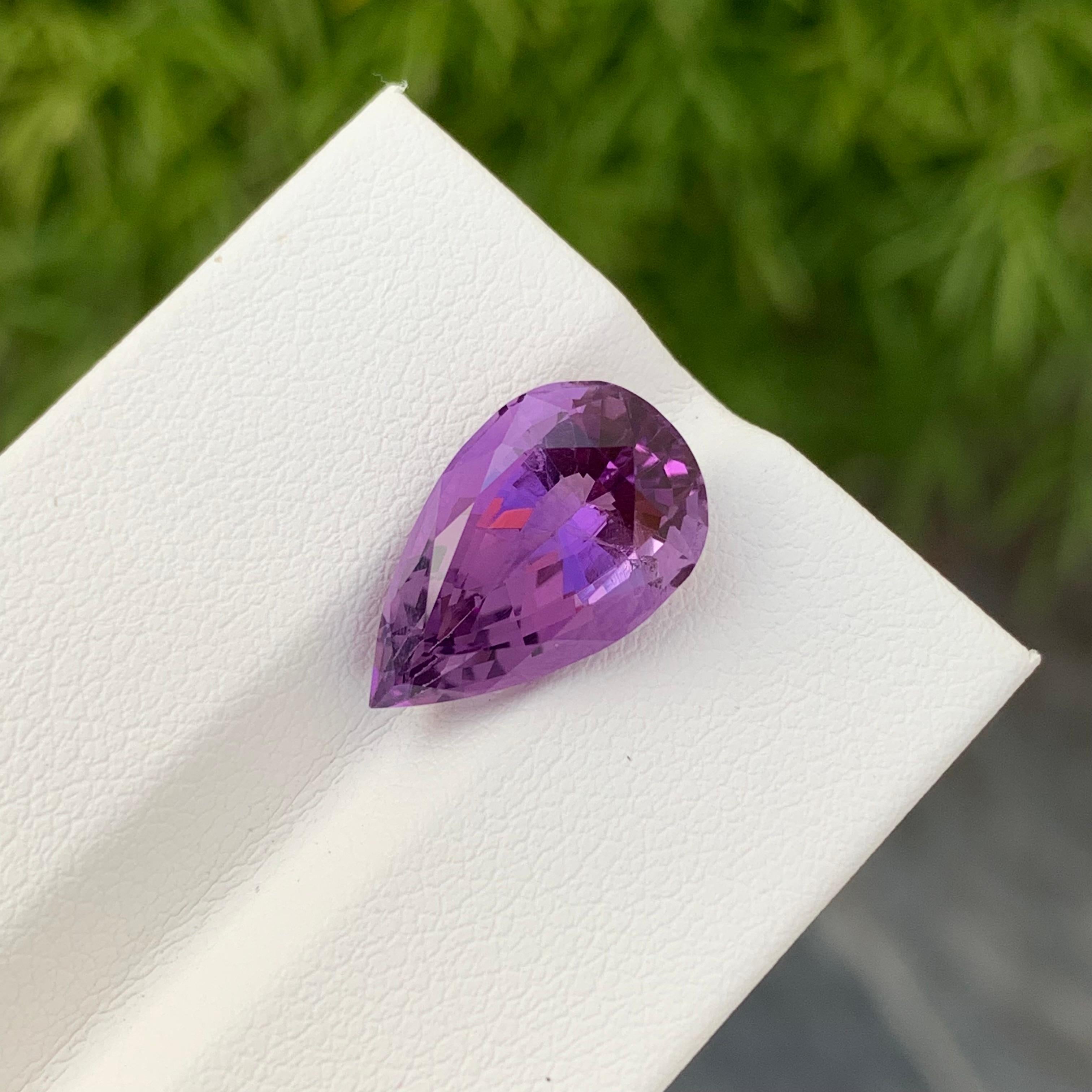 Naturelle 5.00 Carat Amethyst Pear Shape Gem From Brazil Mine en vente 1
