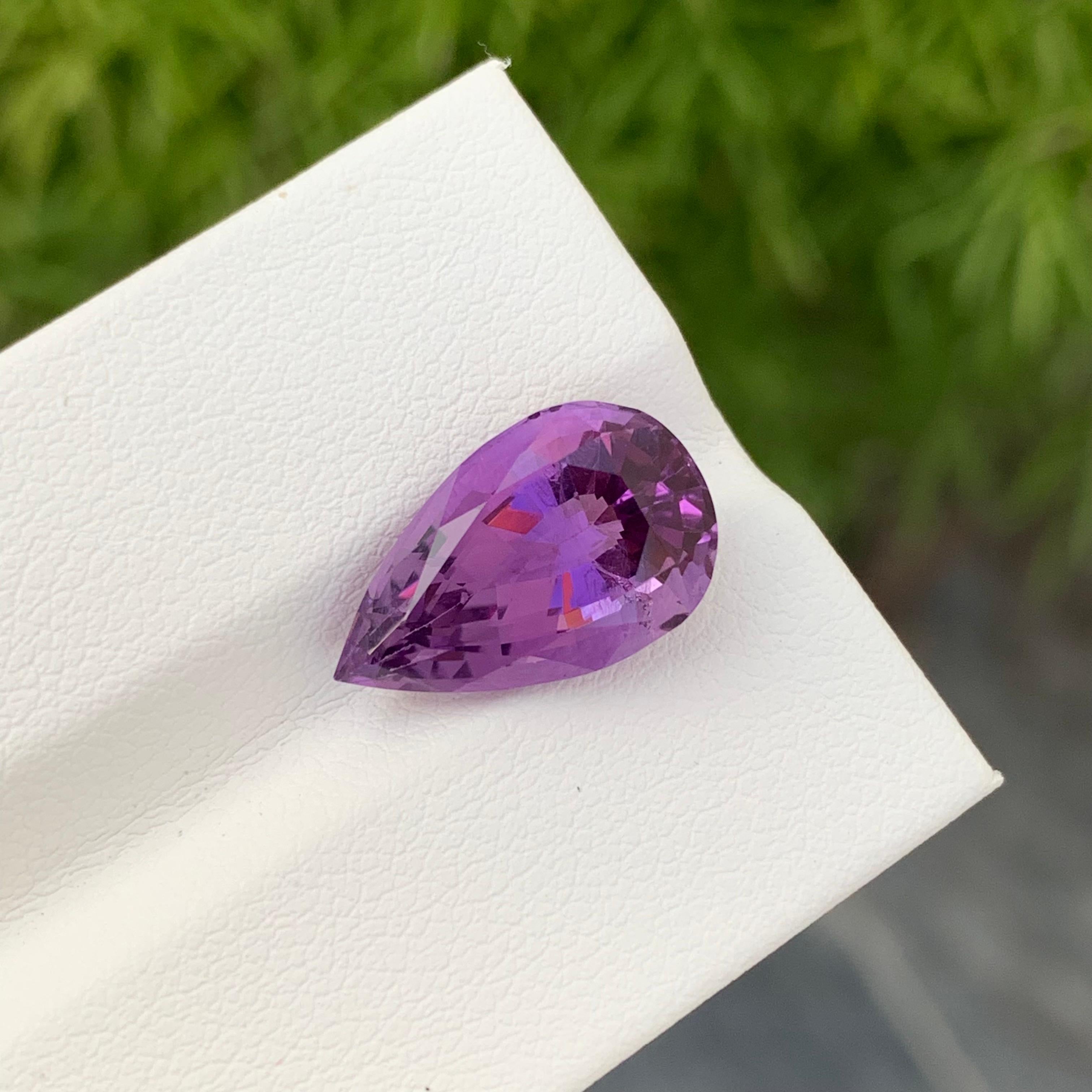 Naturelle 5.00 Carat Amethyst Pear Shape Gem From Brazil Mine en vente 3