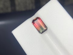 Natural Loose Bicolour Tourmaline 1.55 Carats Emerald Cut