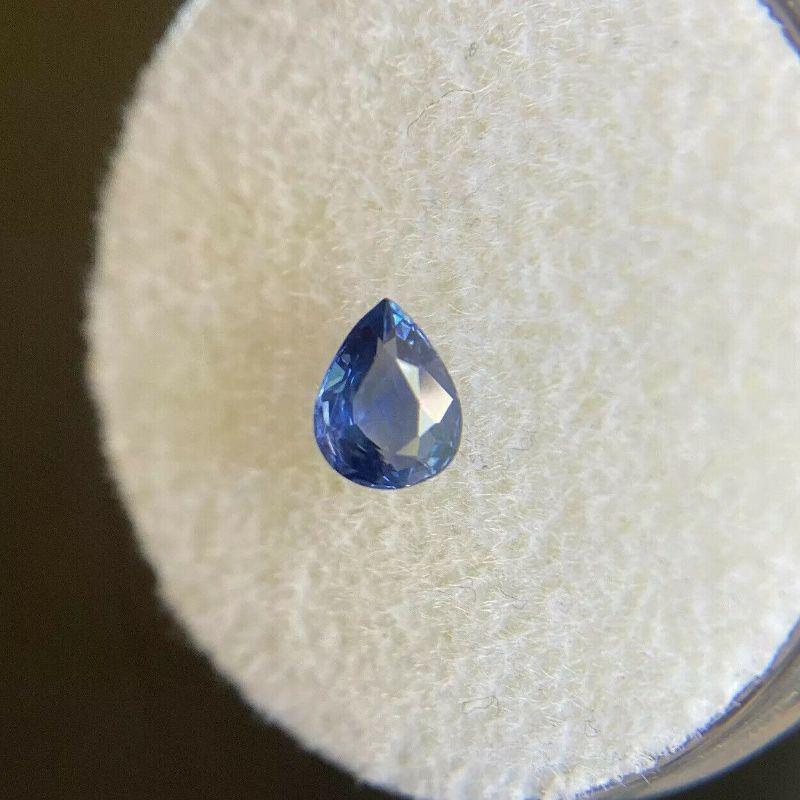 Natural Loose Blue Ceylon Sapphire 0.54ct Pear Cut Sri Lanka Loose Gem 5.5x4.3mm

Natural Sapphire with a beautiful deep blue colour. 0.54 carat stone with good clarity, very clean. 
Mined in Sri Lanka, source of some of the finest sapphires in the