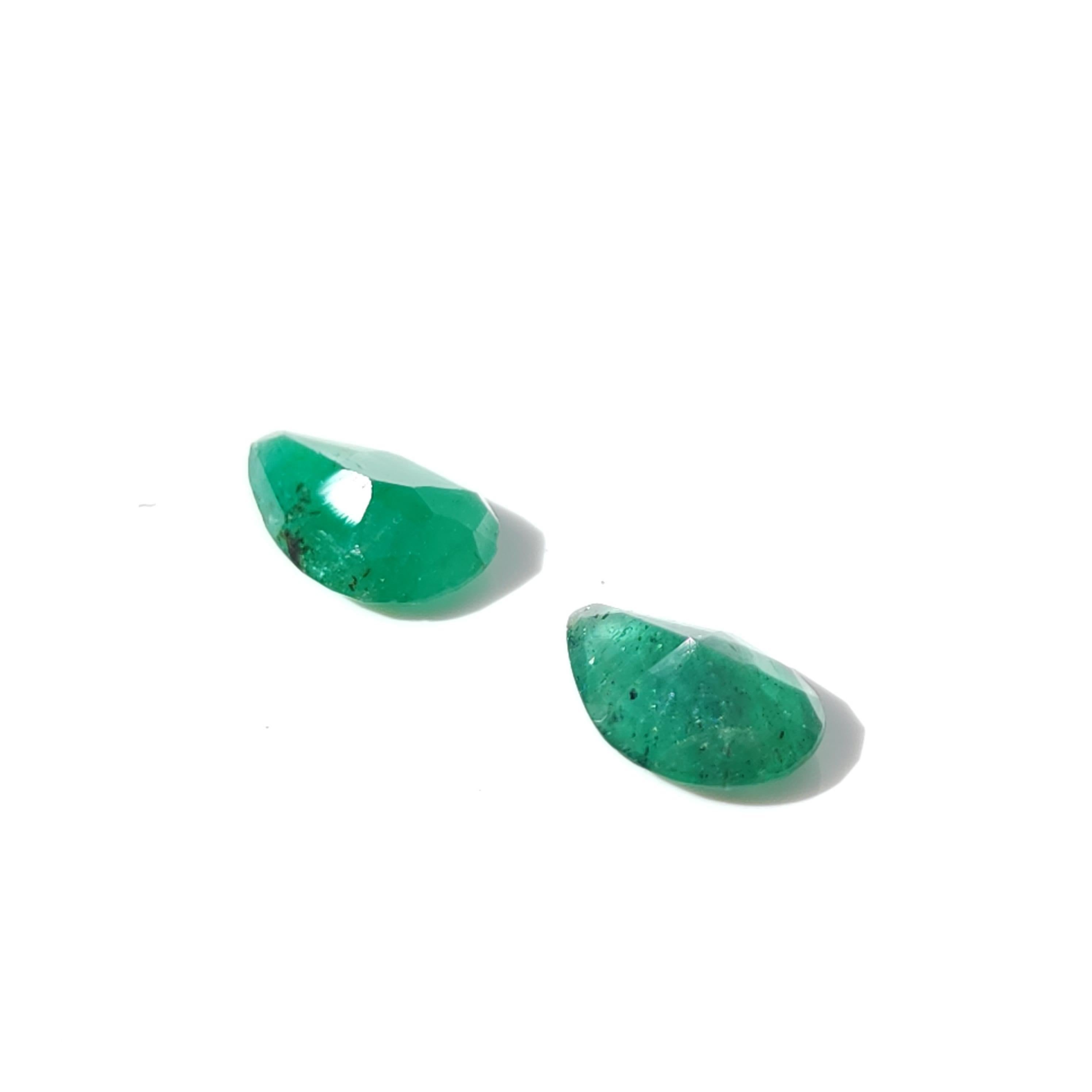 Natural Loose Emerald Pear Shape 2 Pcs 1