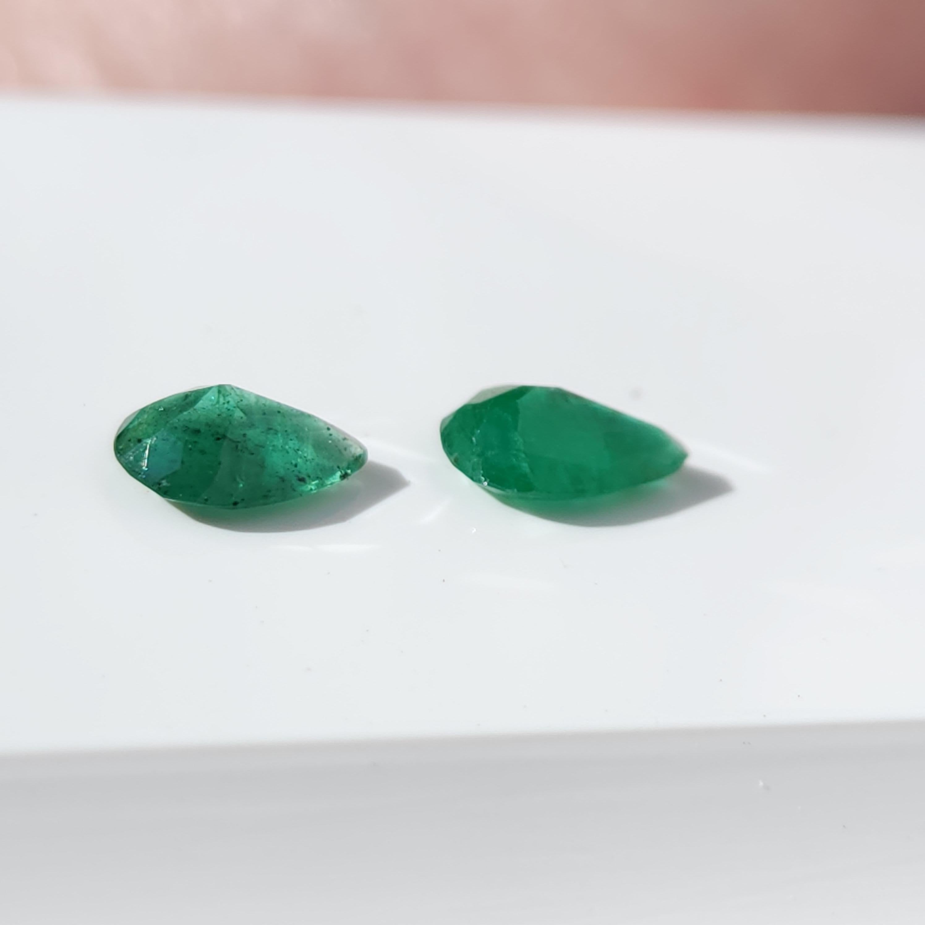 Natural Loose Emerald Pear Shape 2 Pcs 3