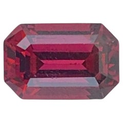 Natural Loose Garnet Gemstone, 1.55 Carats, Emerald Cut, Malawi