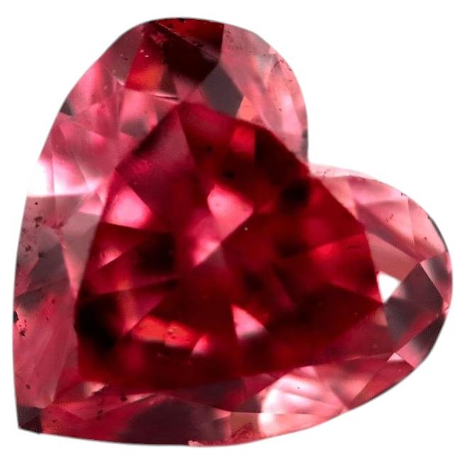 Natural Loose GIA Certified 0.15ct Fancy Orangy Pink Heart Diamond (SI2)