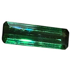 Turmalina verde natural suelta (verdelita), talla baguette, 5,50ct.