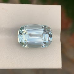 Natural Loose Huge Aquamarine 12.10 Carat Long Cushion Shape Gem For Necklace